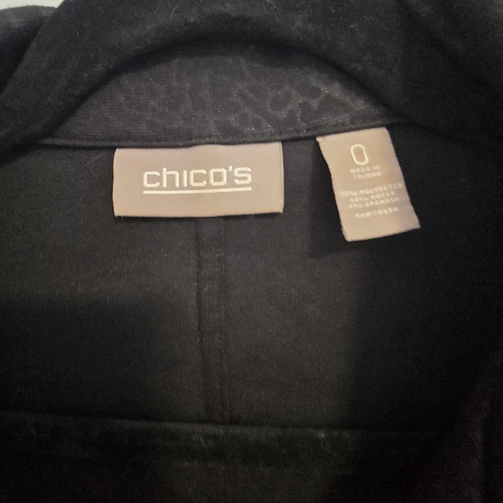 Chico's Black Leopard Textured Blazer
